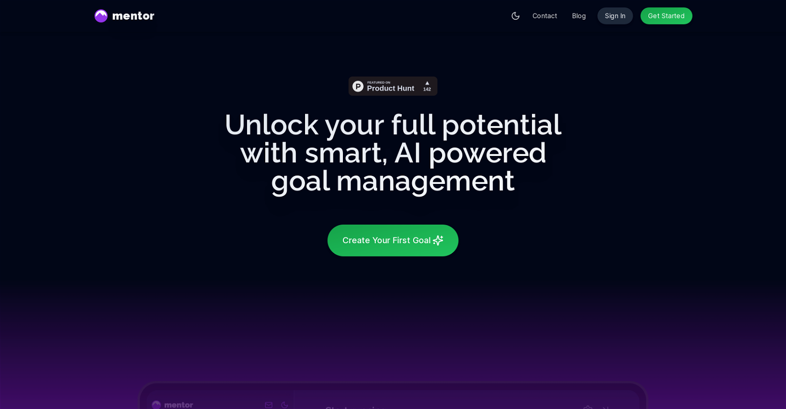 Goal Mentor website