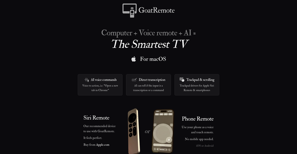 GoatRemote website