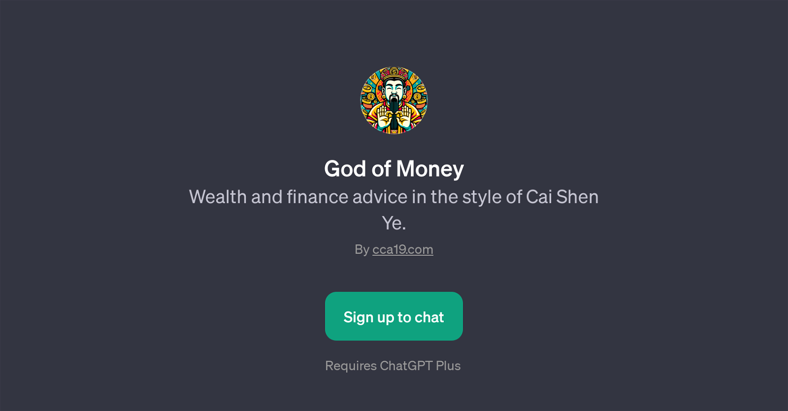 God of Money website