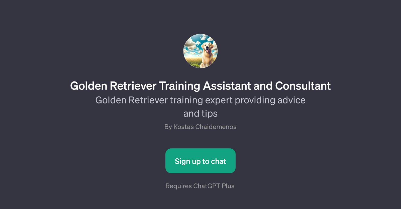 Golden Retriever Training Assistant and Consultant website