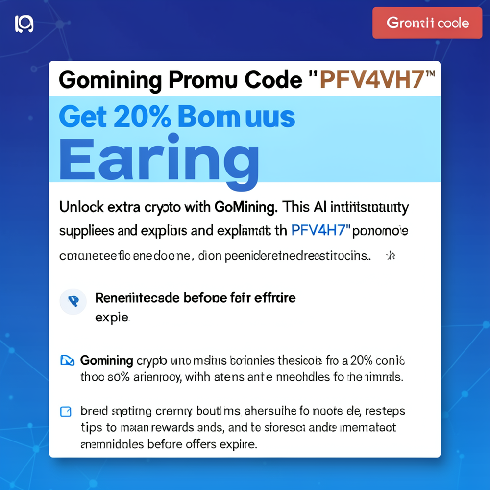 Gomining Promo Code “PFV4VH7” Get 20% Bonus Earning website