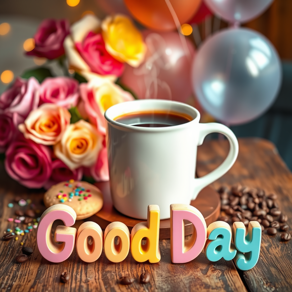 Good Morning with coffee mug website