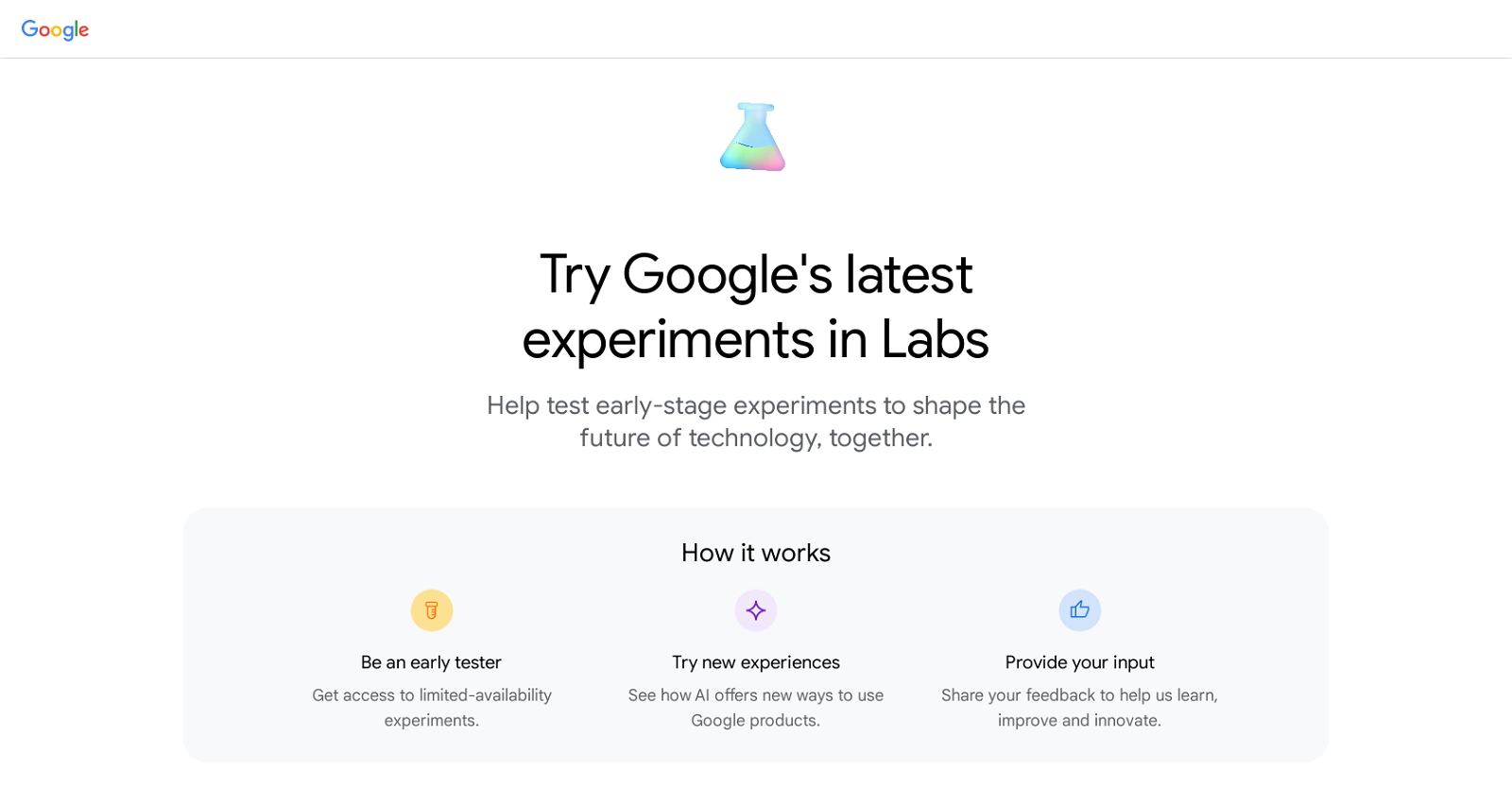 Google Labs website