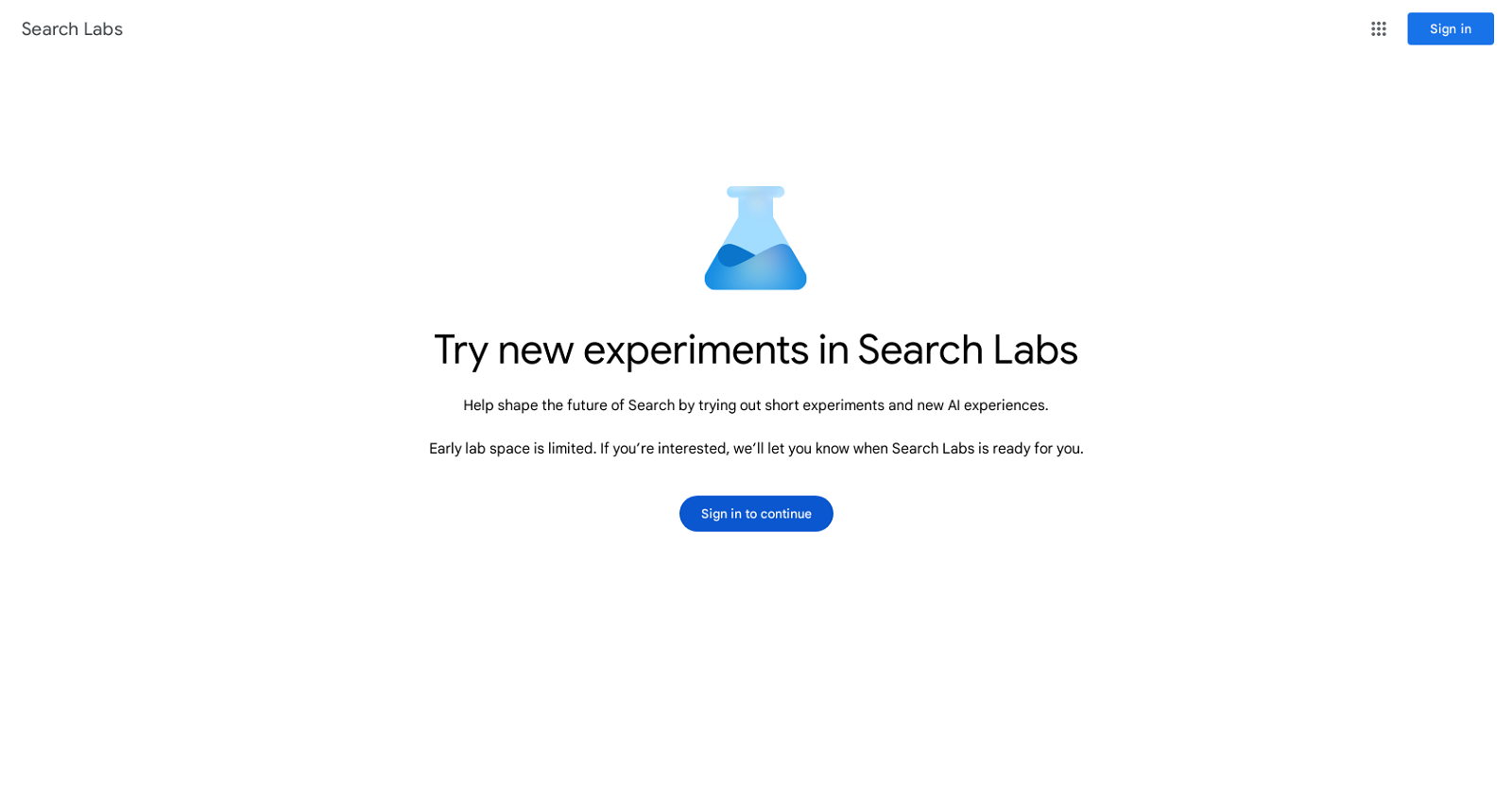 Google Search Labs website