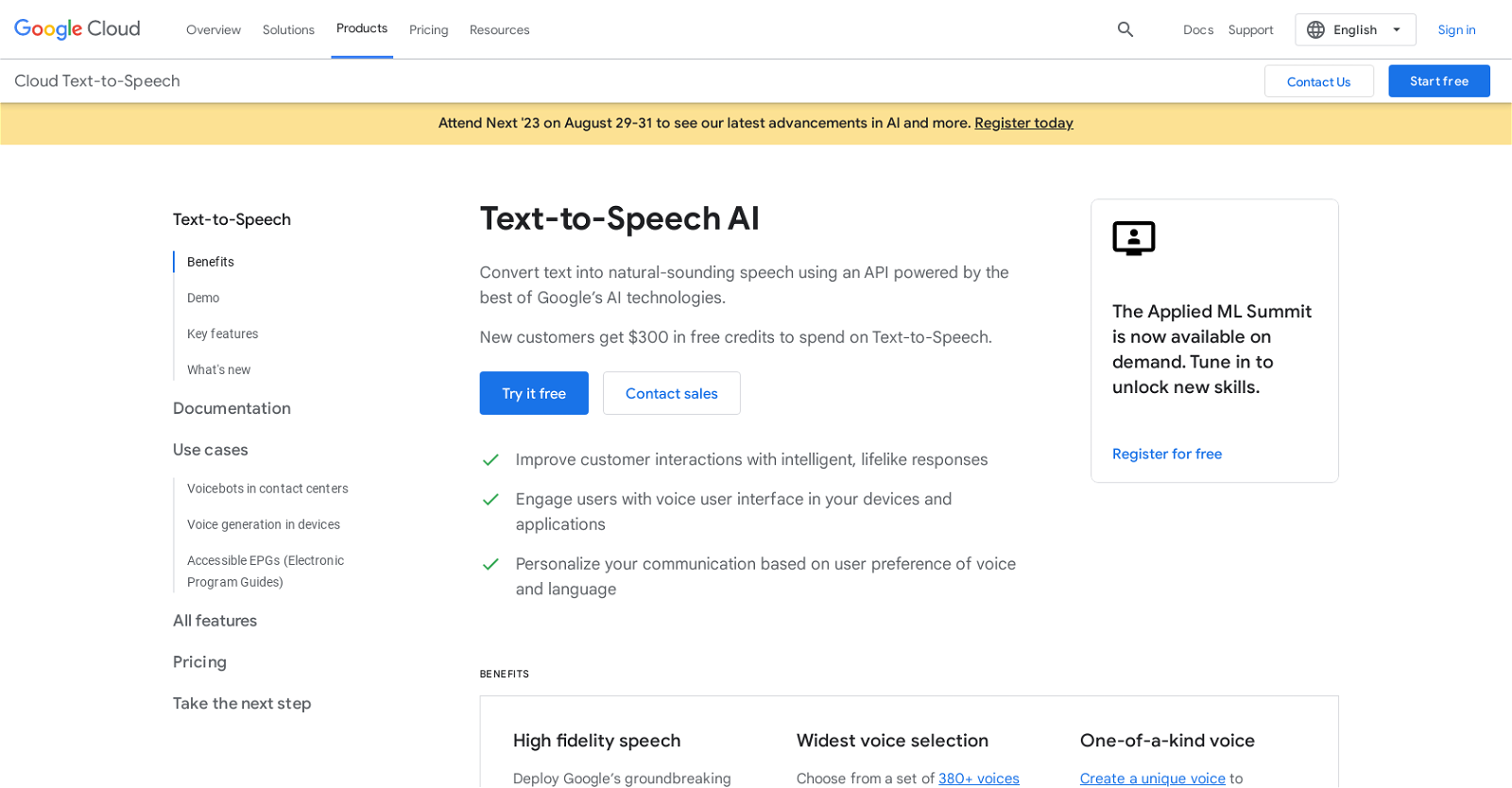 Google text to speech website