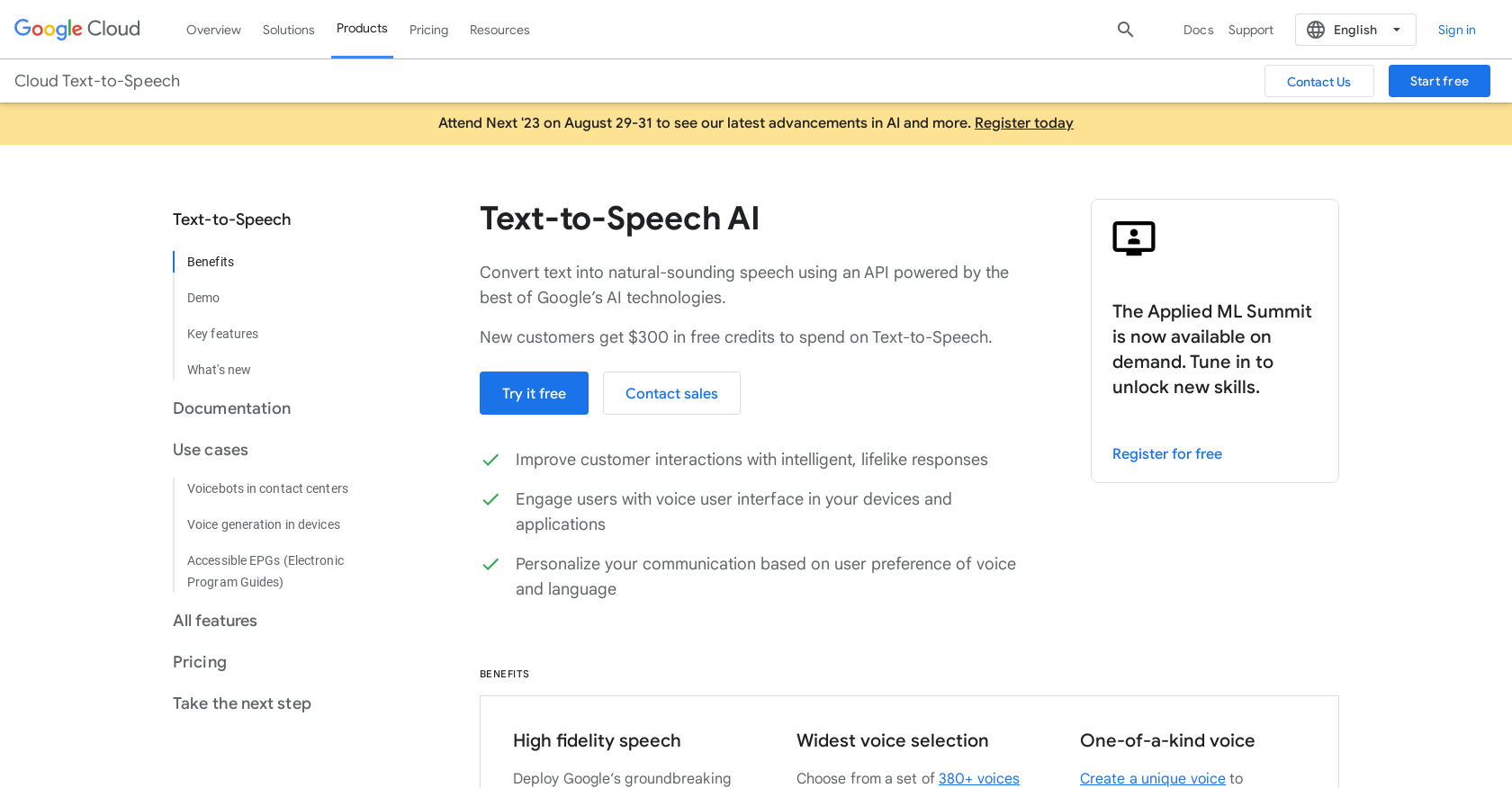 Google text to speech