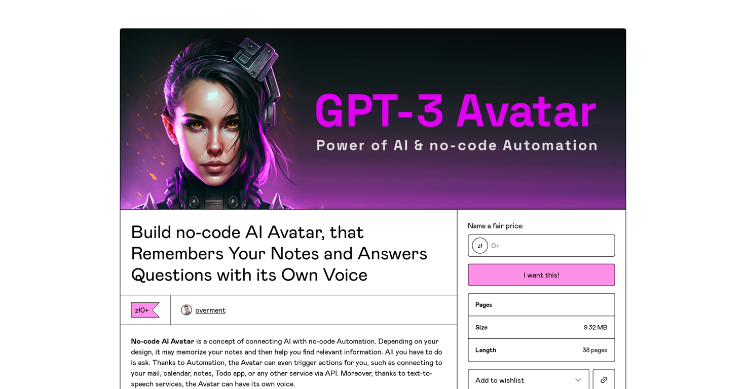GPT-3 AI Avatar website