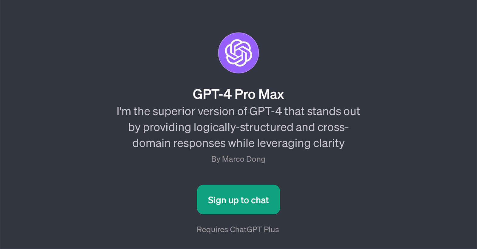 GPT-4 Pro Max website