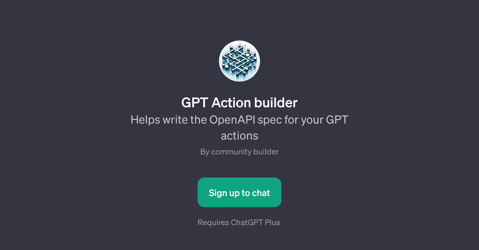 GPT Action builder website