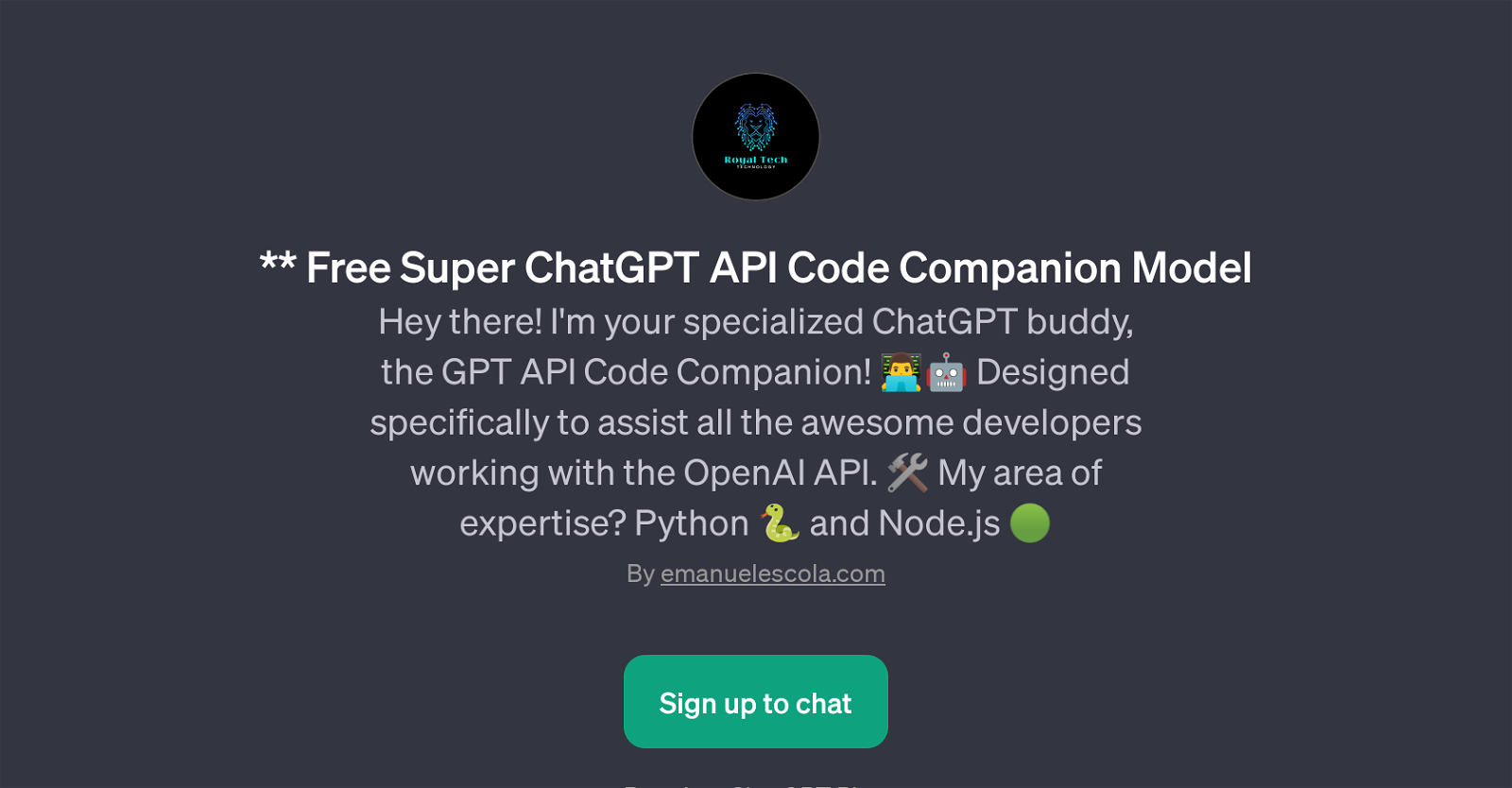 GPT API Code Companion website