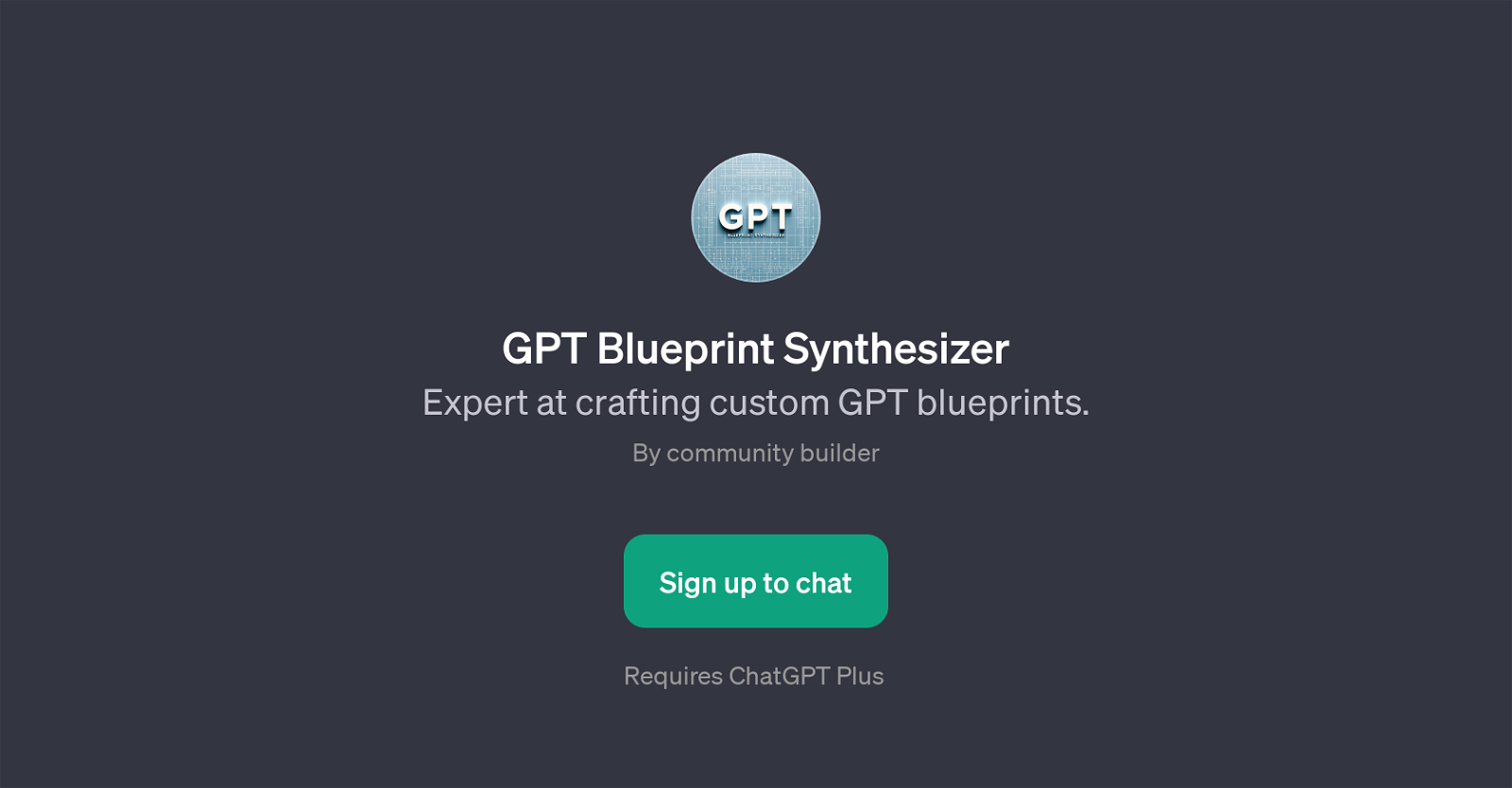 GPT Blueprint Synthesizer website