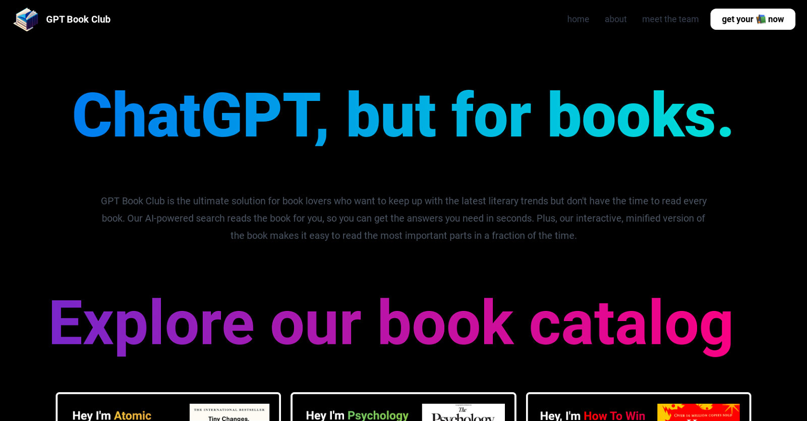 GPT Book Club website
