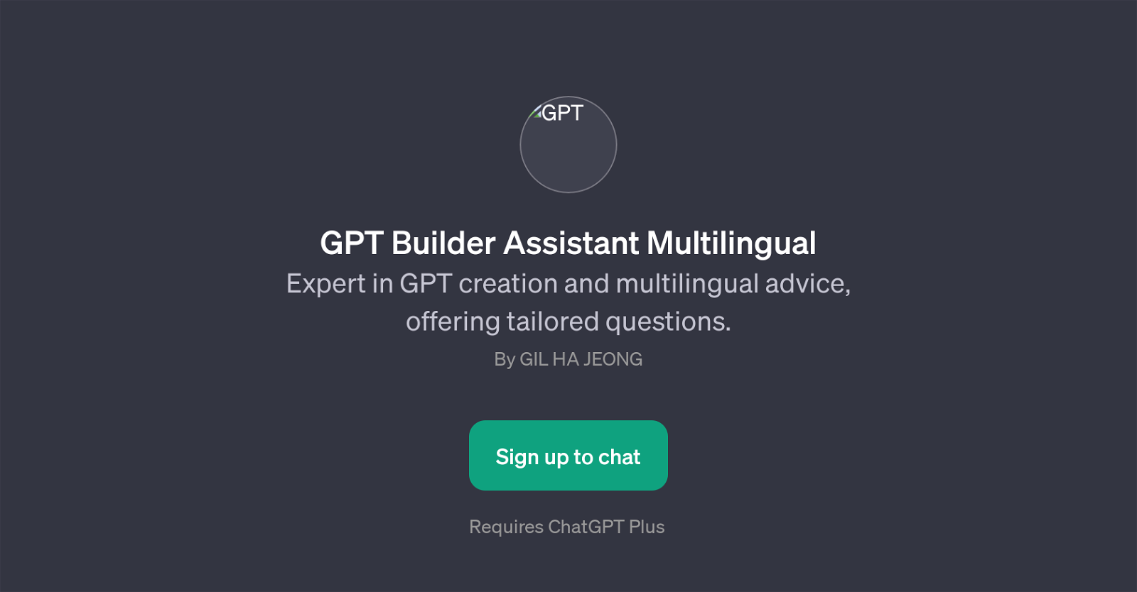 GPT Builder Assistant Multilingual website