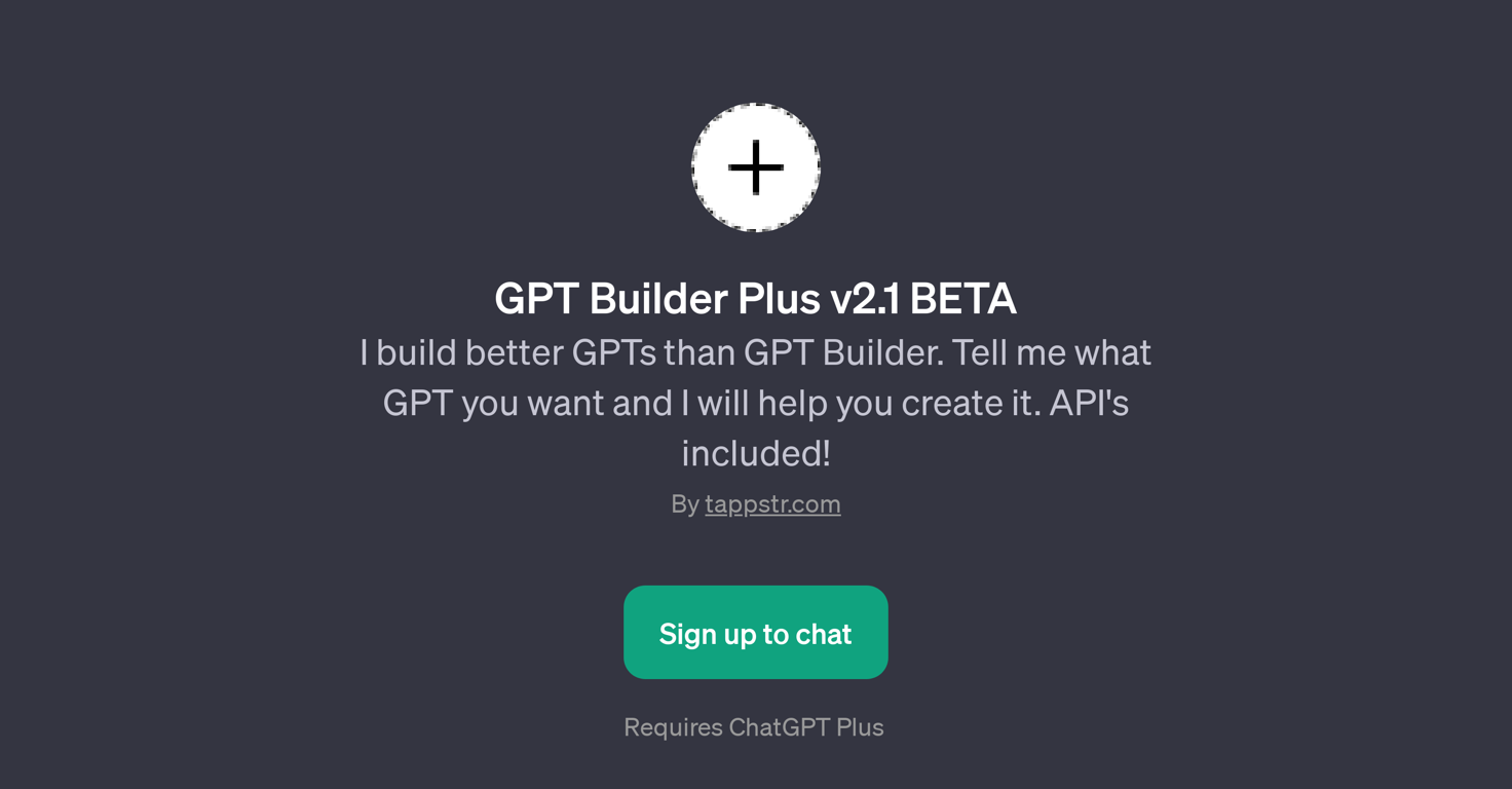 GPT Builder Plus v2.1 BETA website