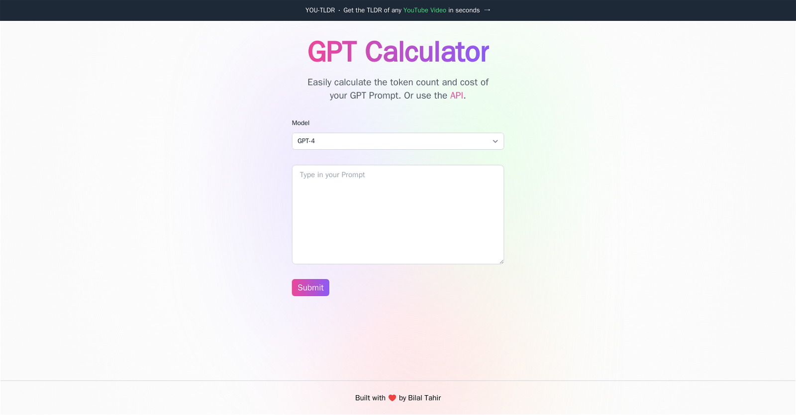 GPT Calculator website
