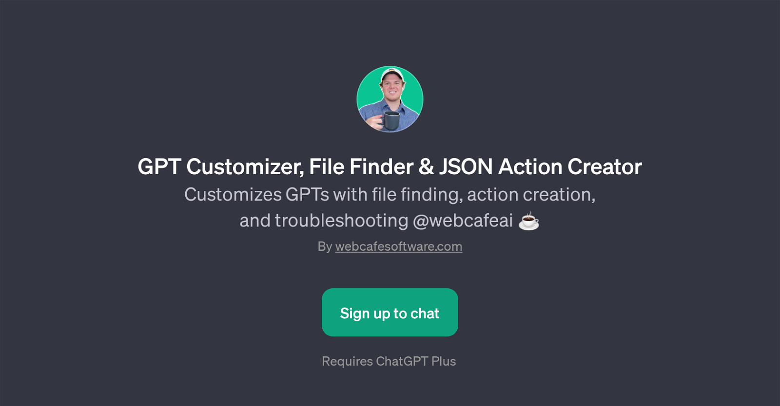 GPT Customizer, File Finder & JSON Action Creator website