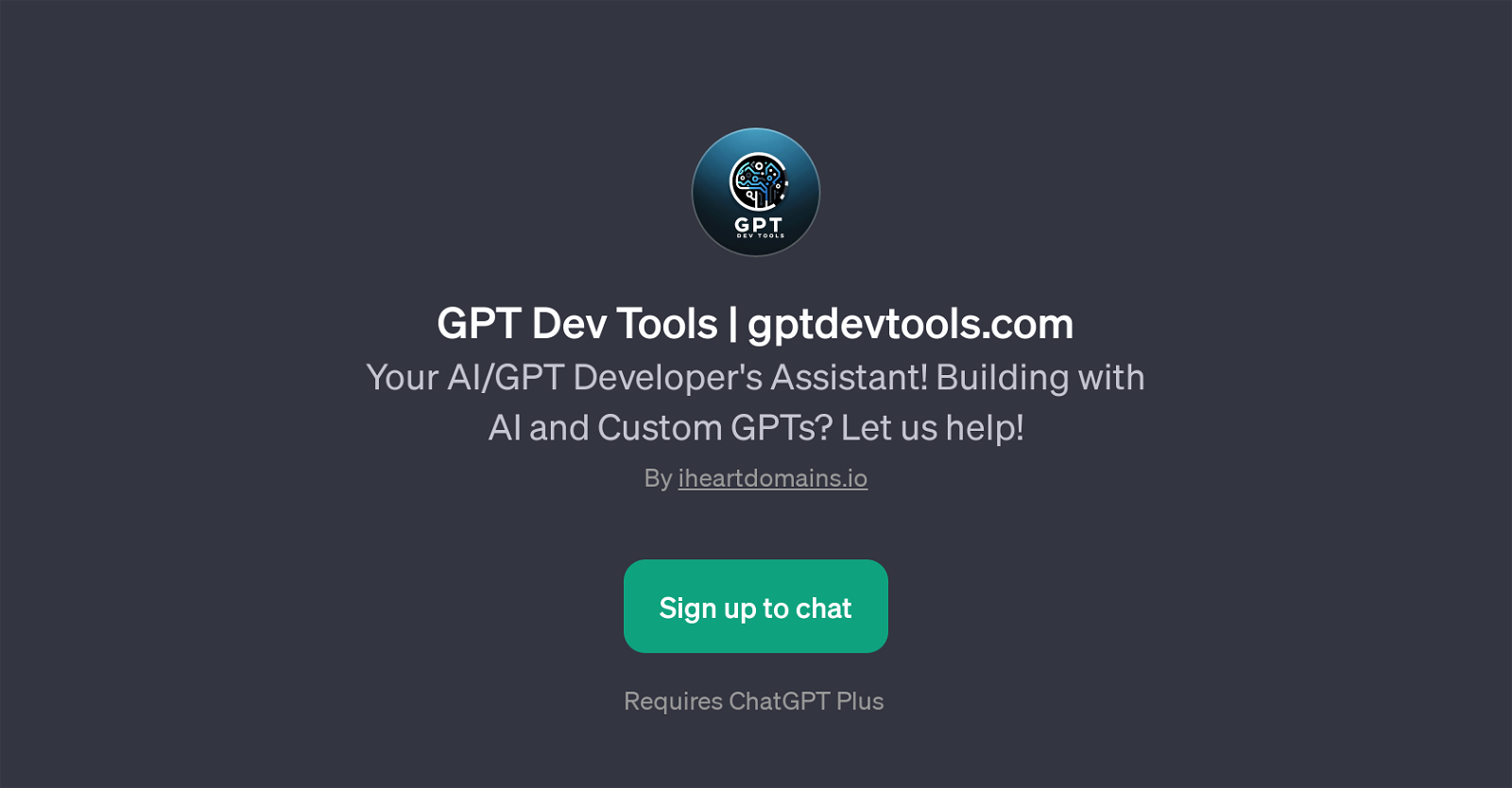 GPT Dev Tools website