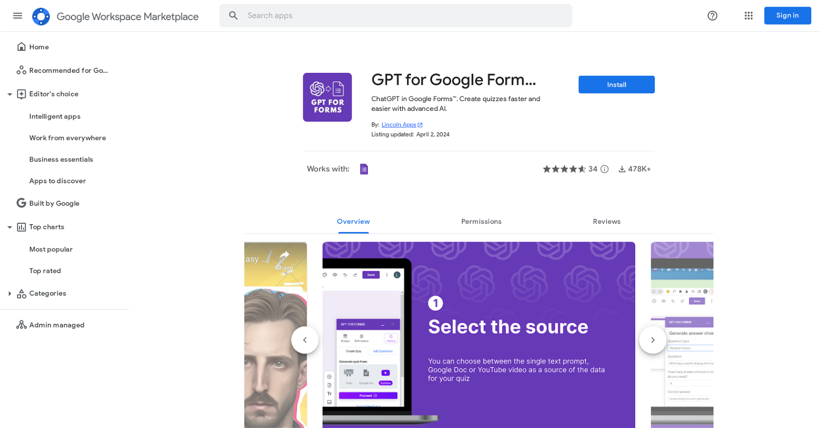 GPT for Google Forms website