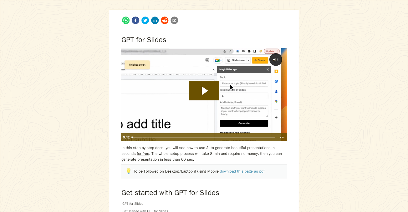 GPT for Slides website
