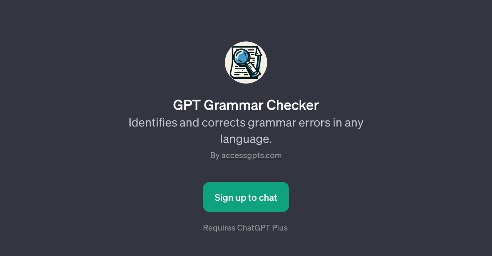 GPT Grammar Checker website
