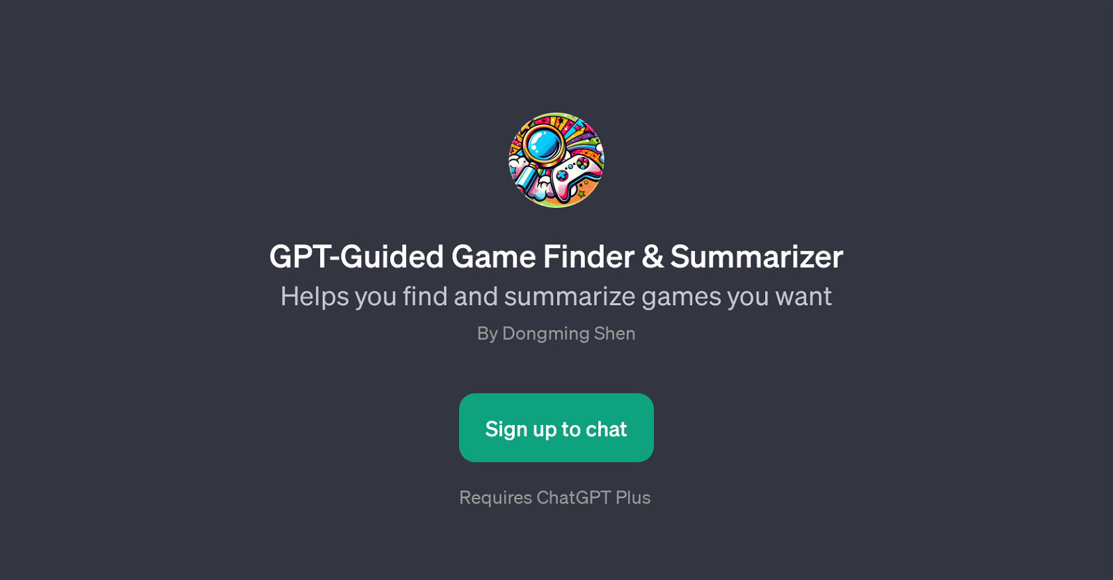 GPT-Guided Game Finder & Summarizer website