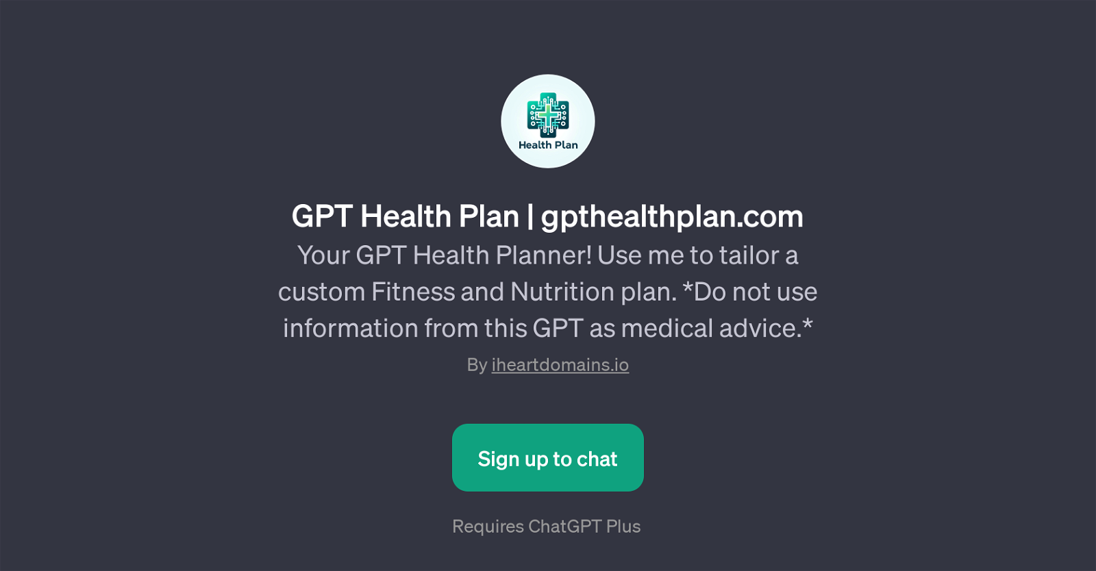 GPT Health Plan website