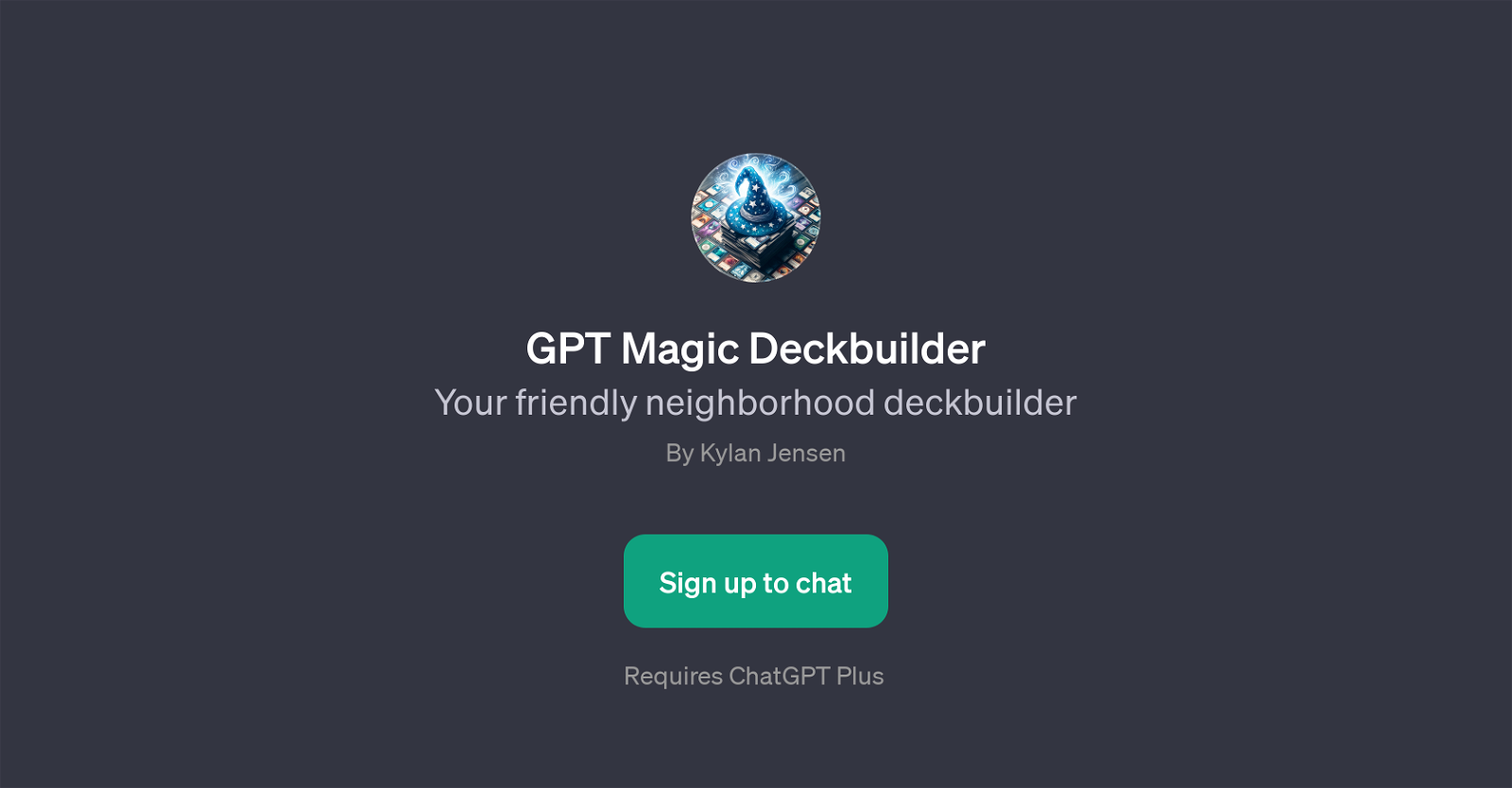 GPT Magic Deckbuilder website
