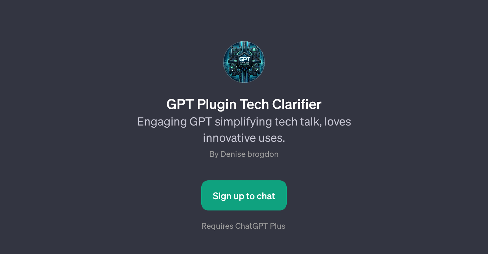 GPT Plugin Tech Clarifier website