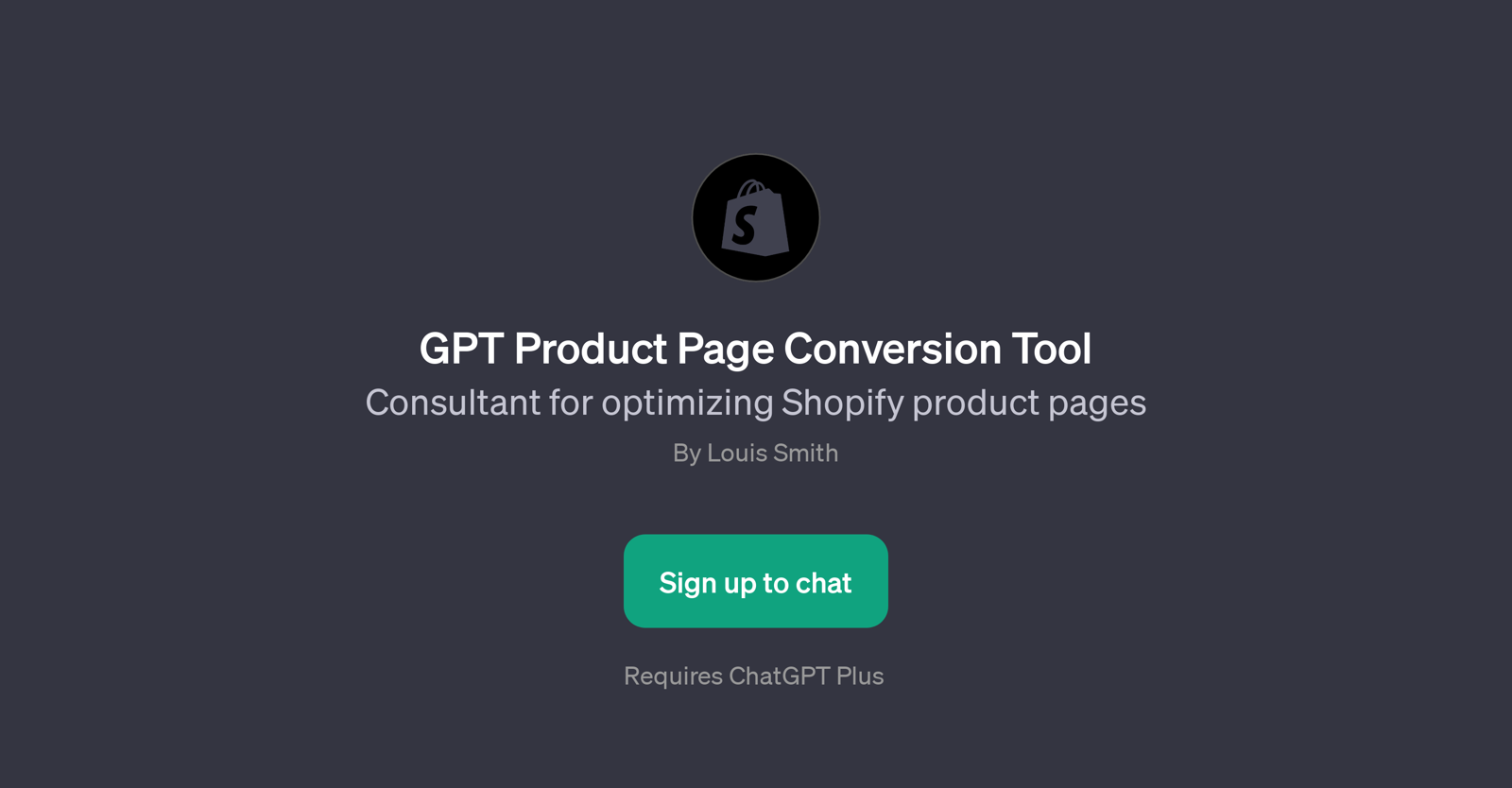 GPT Product Page Conversion Tool website