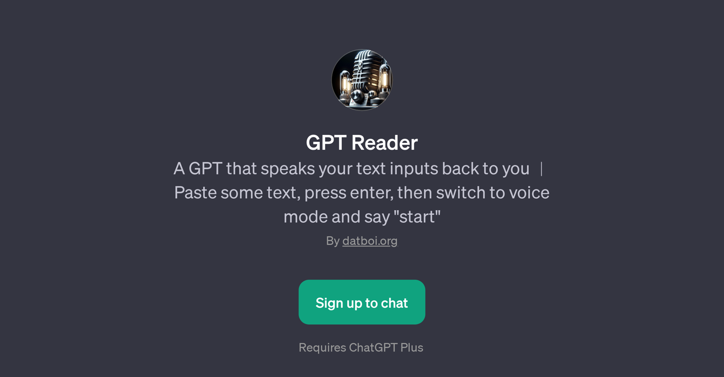 GPT Reader website