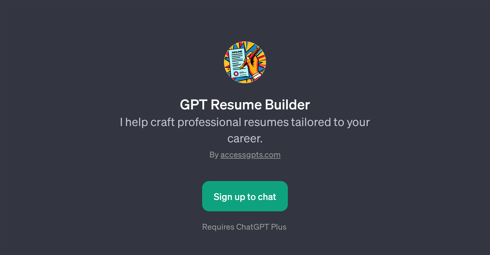 GPT Resume Builder website