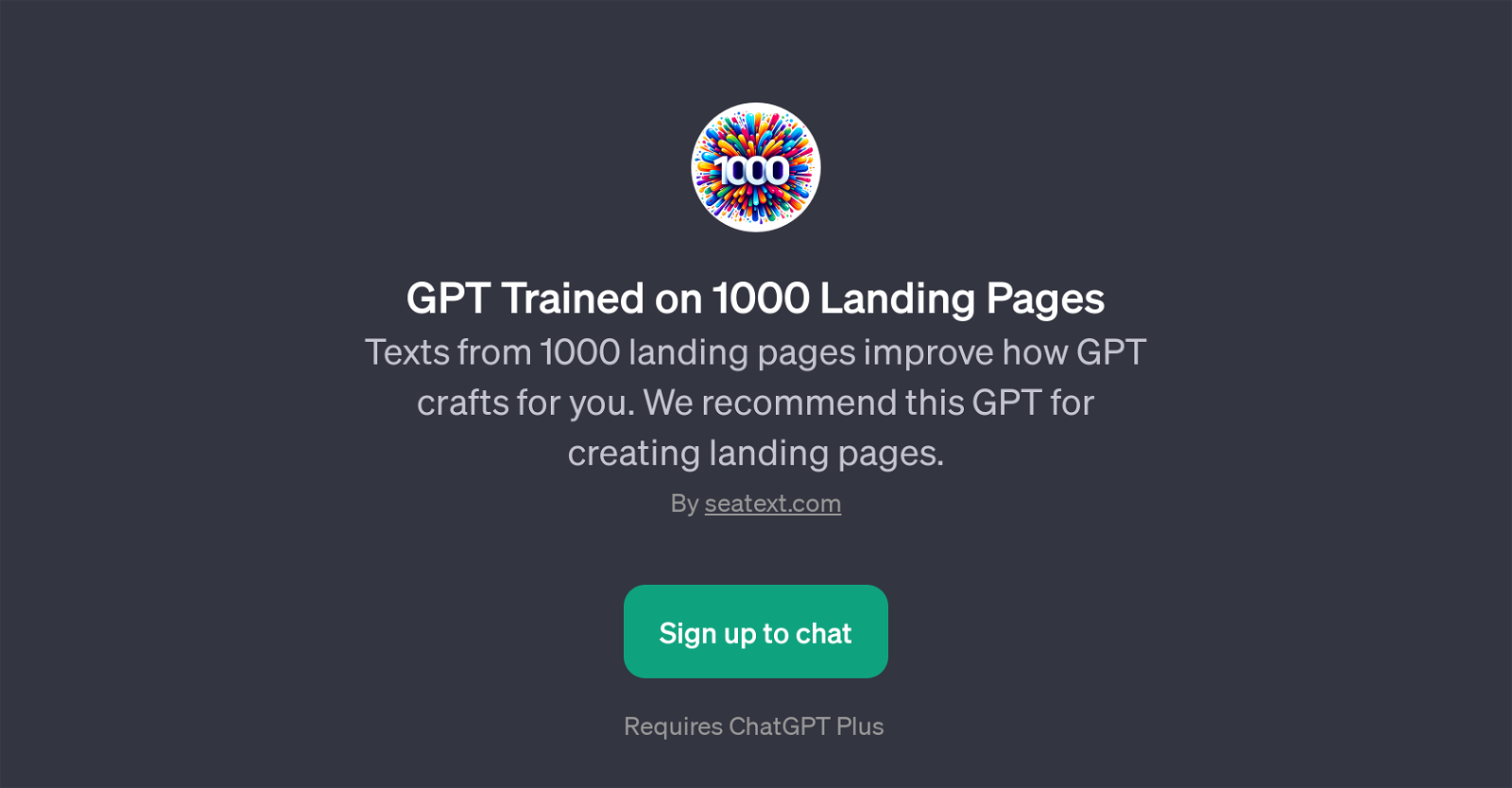 GPT Trained on 1000 Landing Pages website