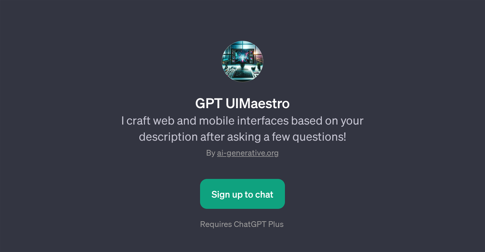 GPT UIMaestro website