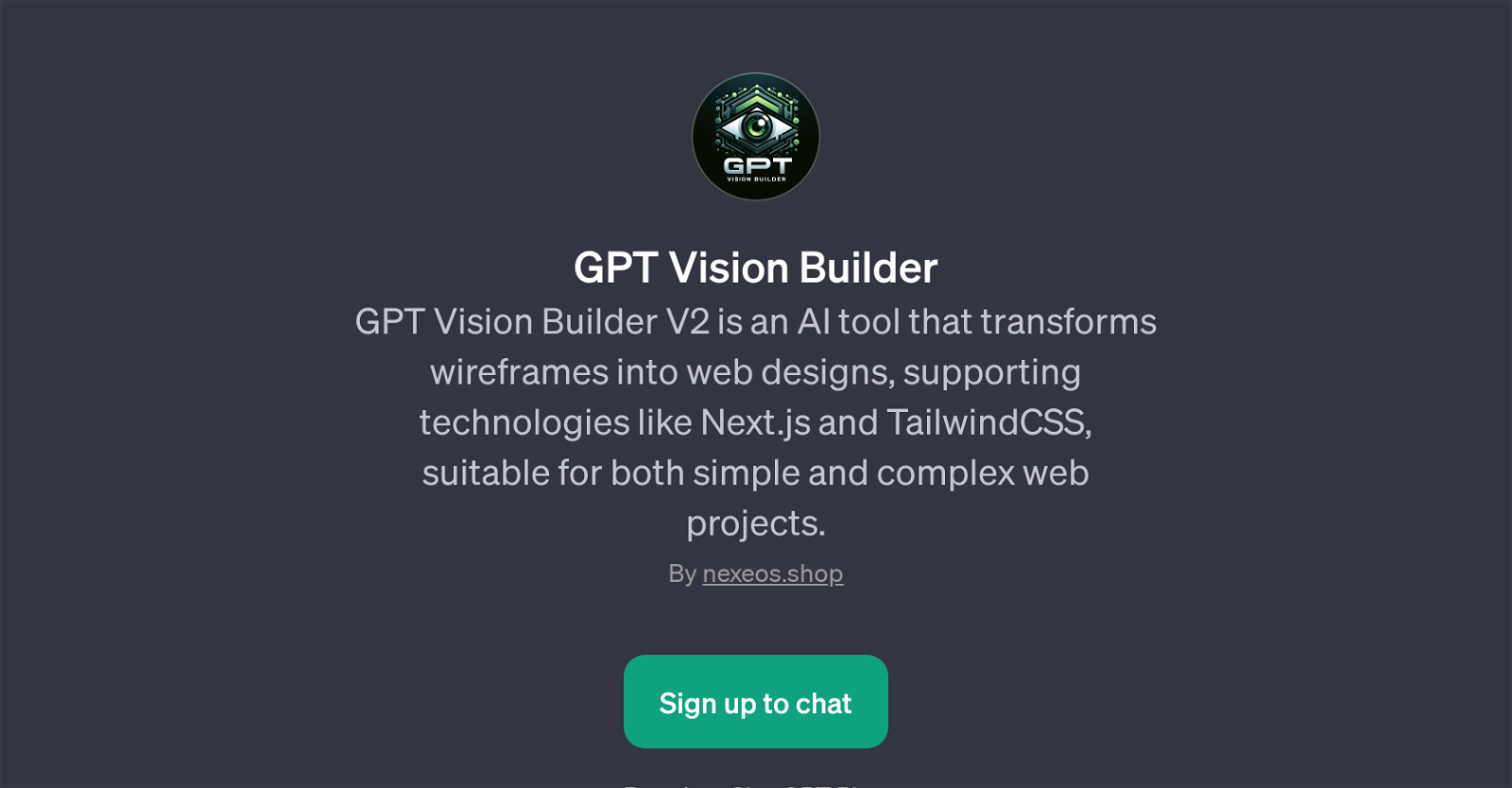 GPT Vision Builder website