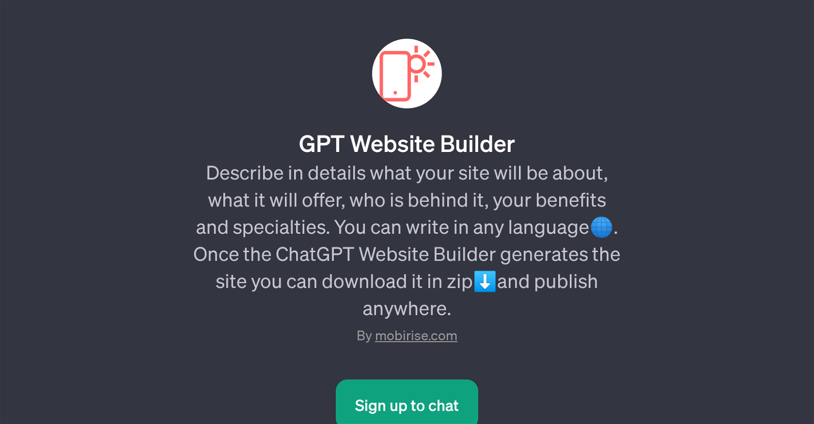 GPT Website Builder website