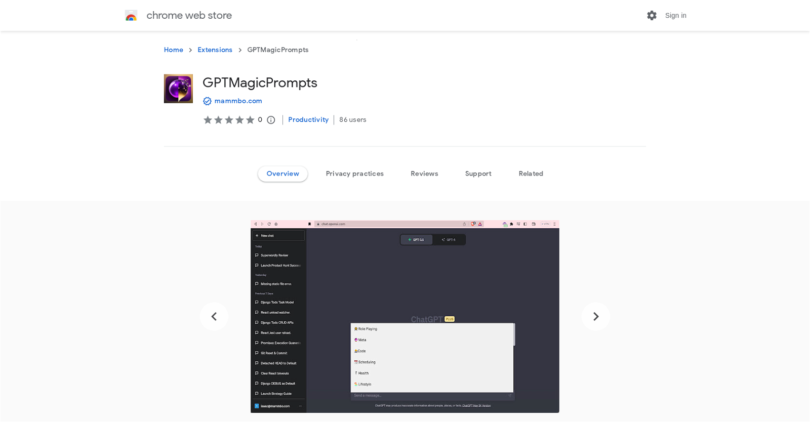 GPTMagicPrompts website