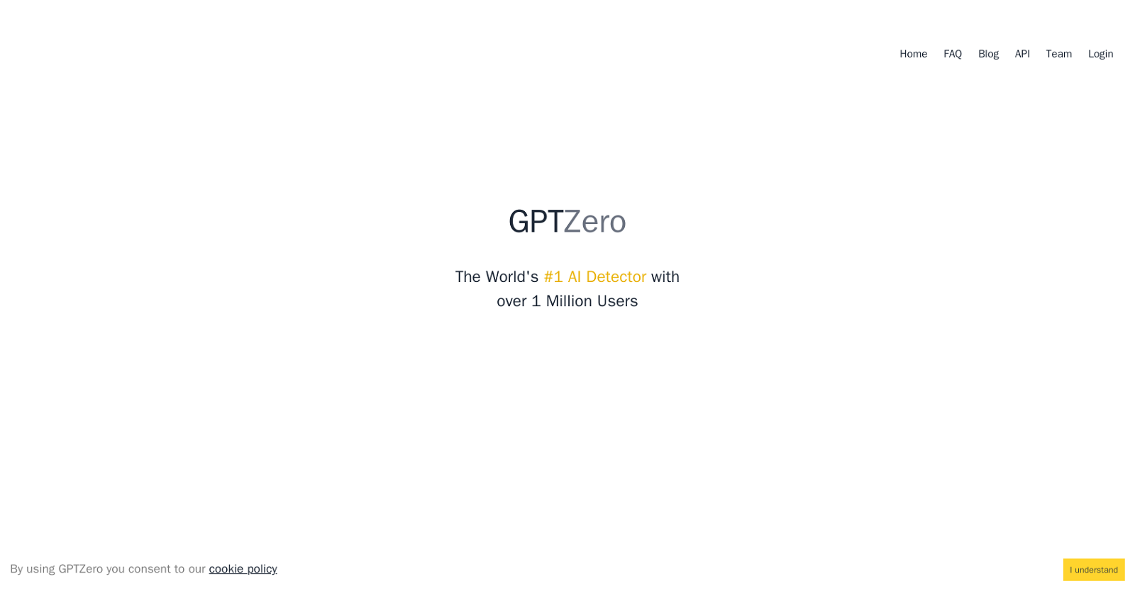 GPTZero website