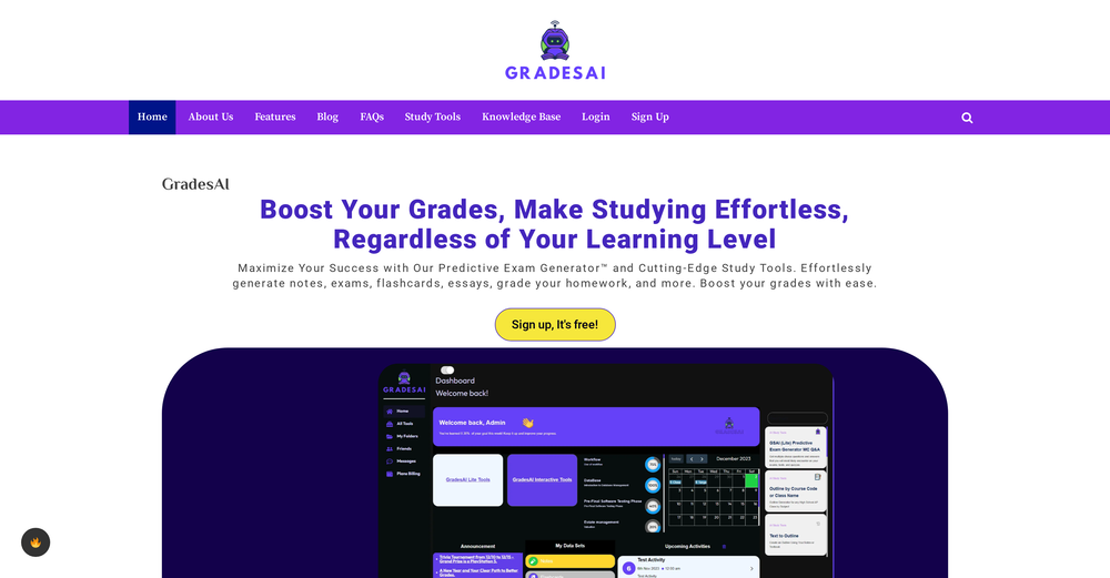 GradesAI website