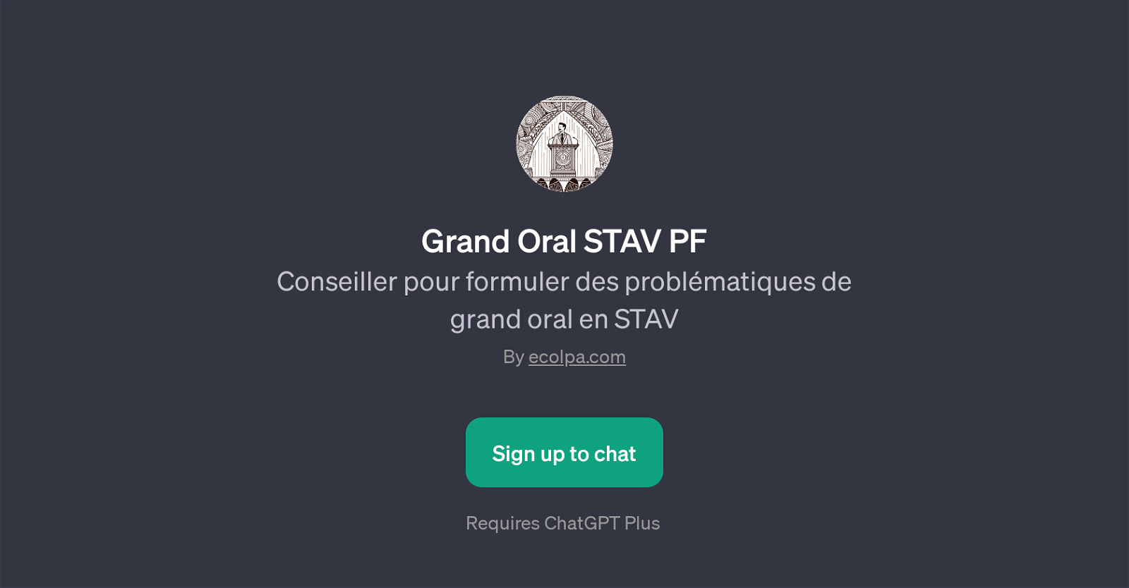 Grand Oral STAV PF website