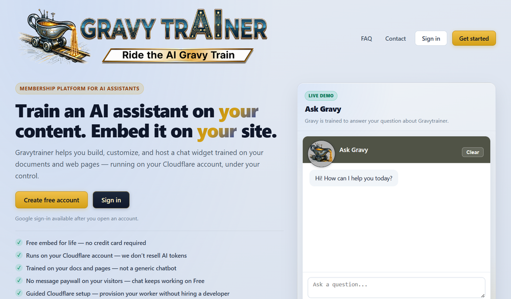 Gravytrainer website