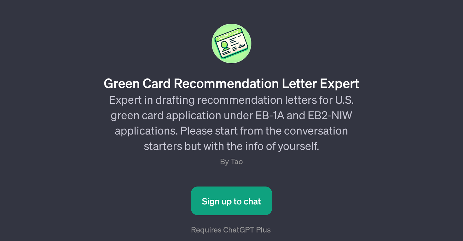 Green Card Recommendation Letter Expert website