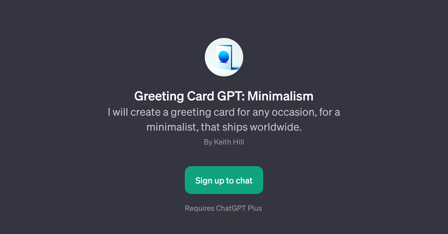 Greeting Card GPT: Minimalism website