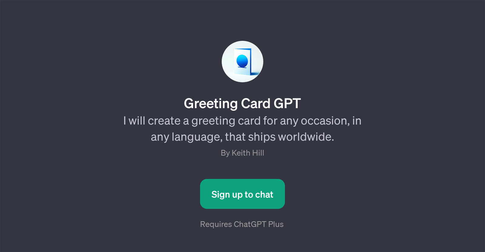 Greeting Card GPT website