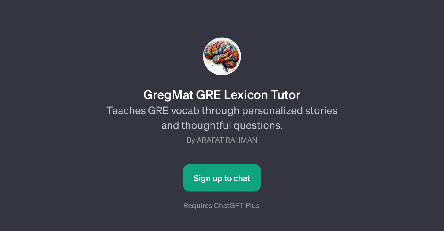 GregMat GRE Lexicon Tutor website