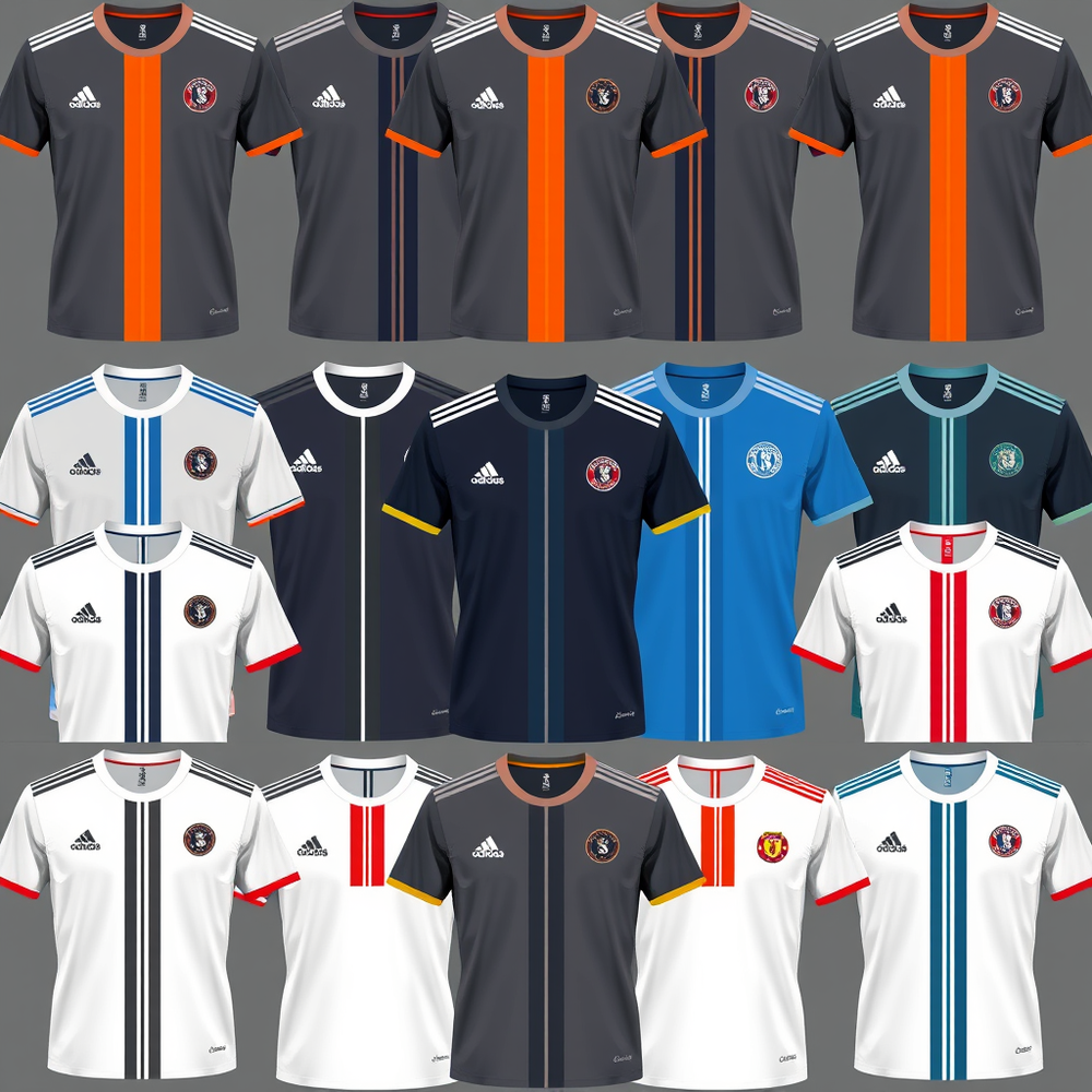 Grid of 12 adidas jersey templates website