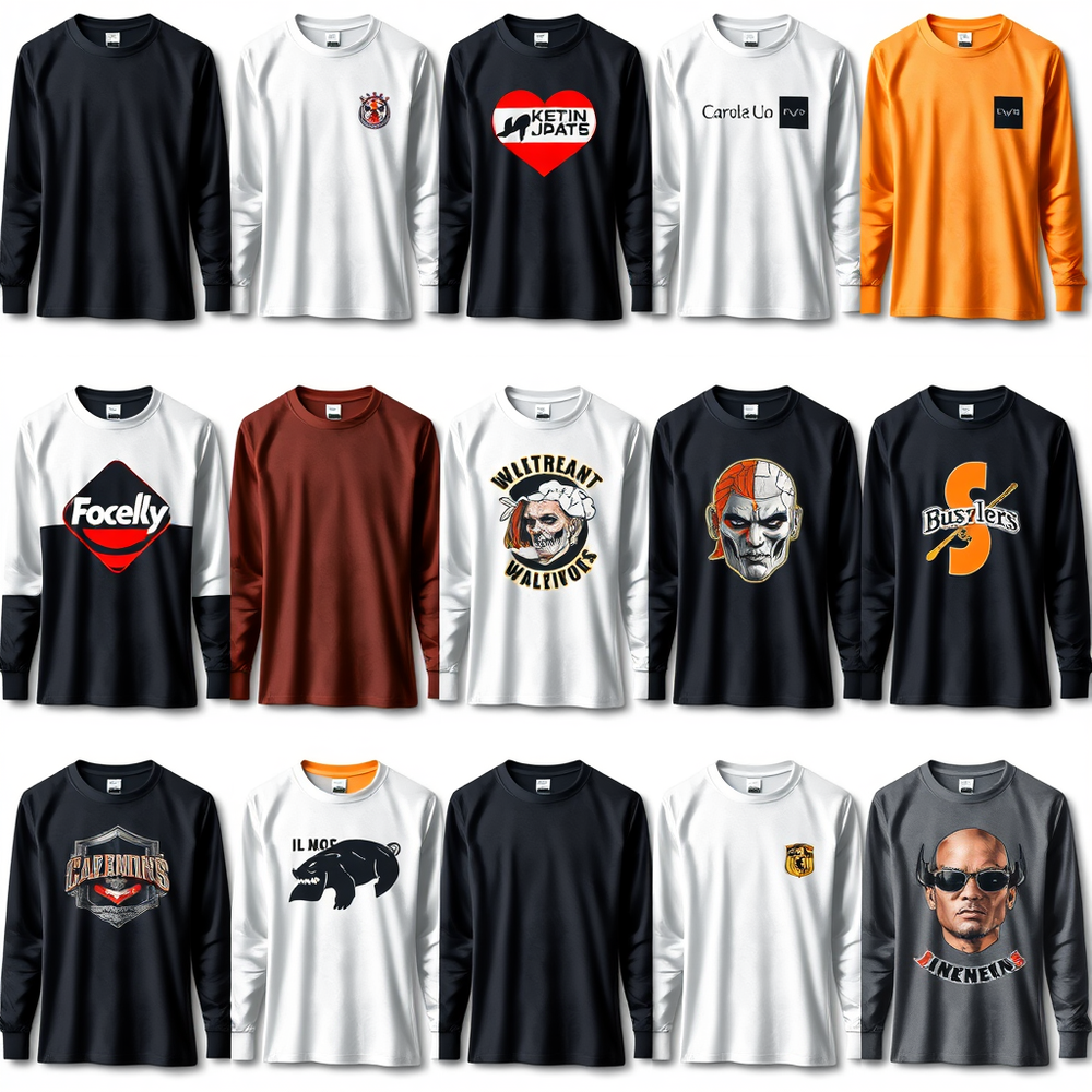 Grid of 12 long sleeve tees website