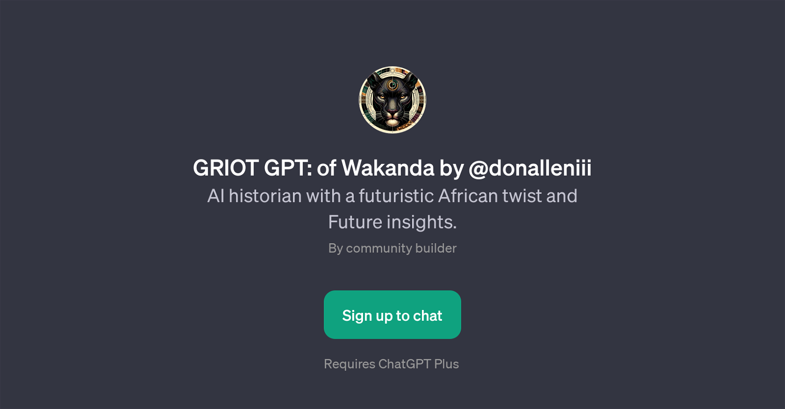 GRIOT GPT: of Wakanda by @donalleniii website