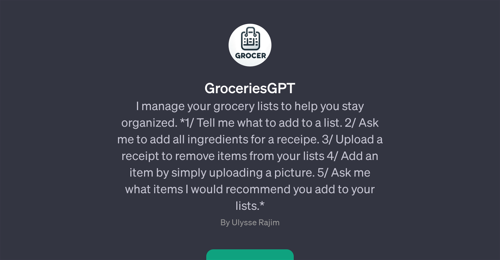 GroceriesGPT website