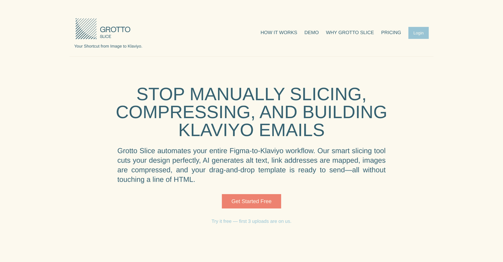 Grotto Slice - Automated Email Slicer website