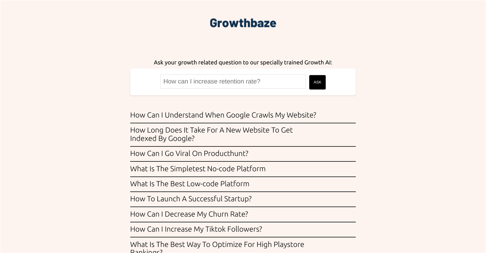 GrowthBaze website